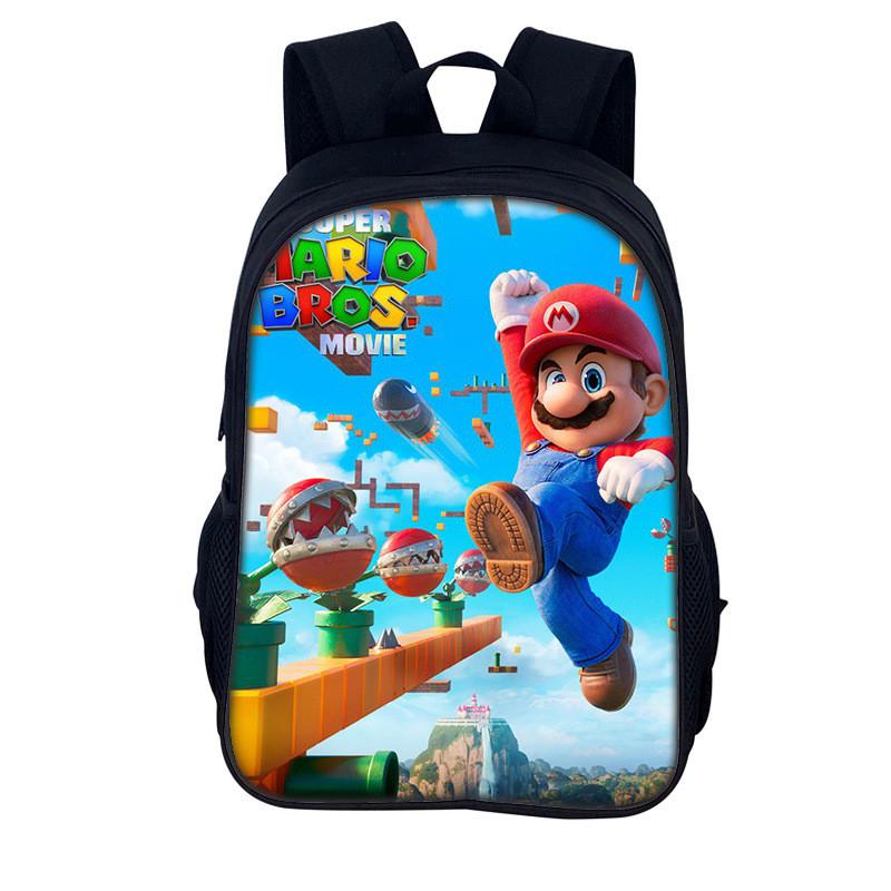 Super Mario Bros Backpack For Kids With Breathable Nylon Material For School Use
