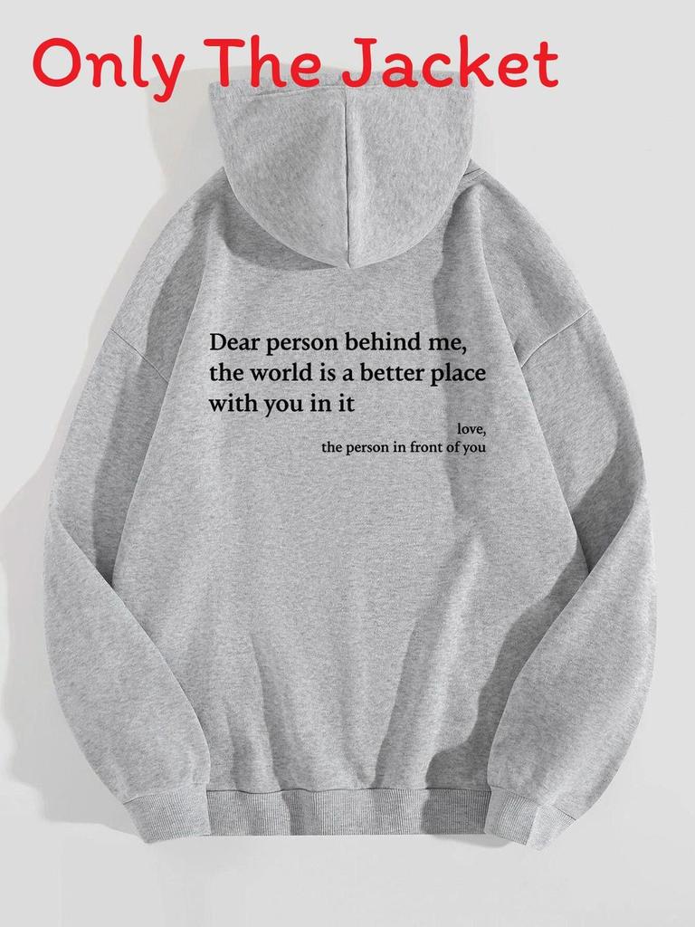 Womens Fleece Hoodie With Letter Print And Kangaroo Pocket For Casual Winter Wear