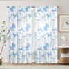 2 st Polyester Mörkläggningsgardiner   Söt Rosettdekor   Blå & Vit Färg   Mjuk & Hudvänlig   Lämplig För Sovrum   Vardagsrum   O