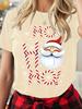 Unisexs Christmas Tshirt Holiday Top Tee Round Neck 100 Cotton Shirt Festive Wear Cheerful Print Short Sleeve T Shirt