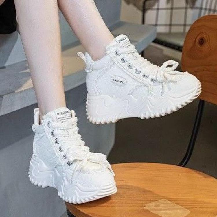 

Four Seasons New Sports Women s Shoes Breathable Shoes Korean Version Comfortable Thick Sole Heightening Bread Student Forrest Gump Casual Trend Shoes 35