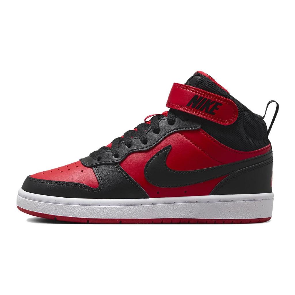 Nike Court Borough Mid 2 GS Black University Red Kids Sneakers White CD7782-602