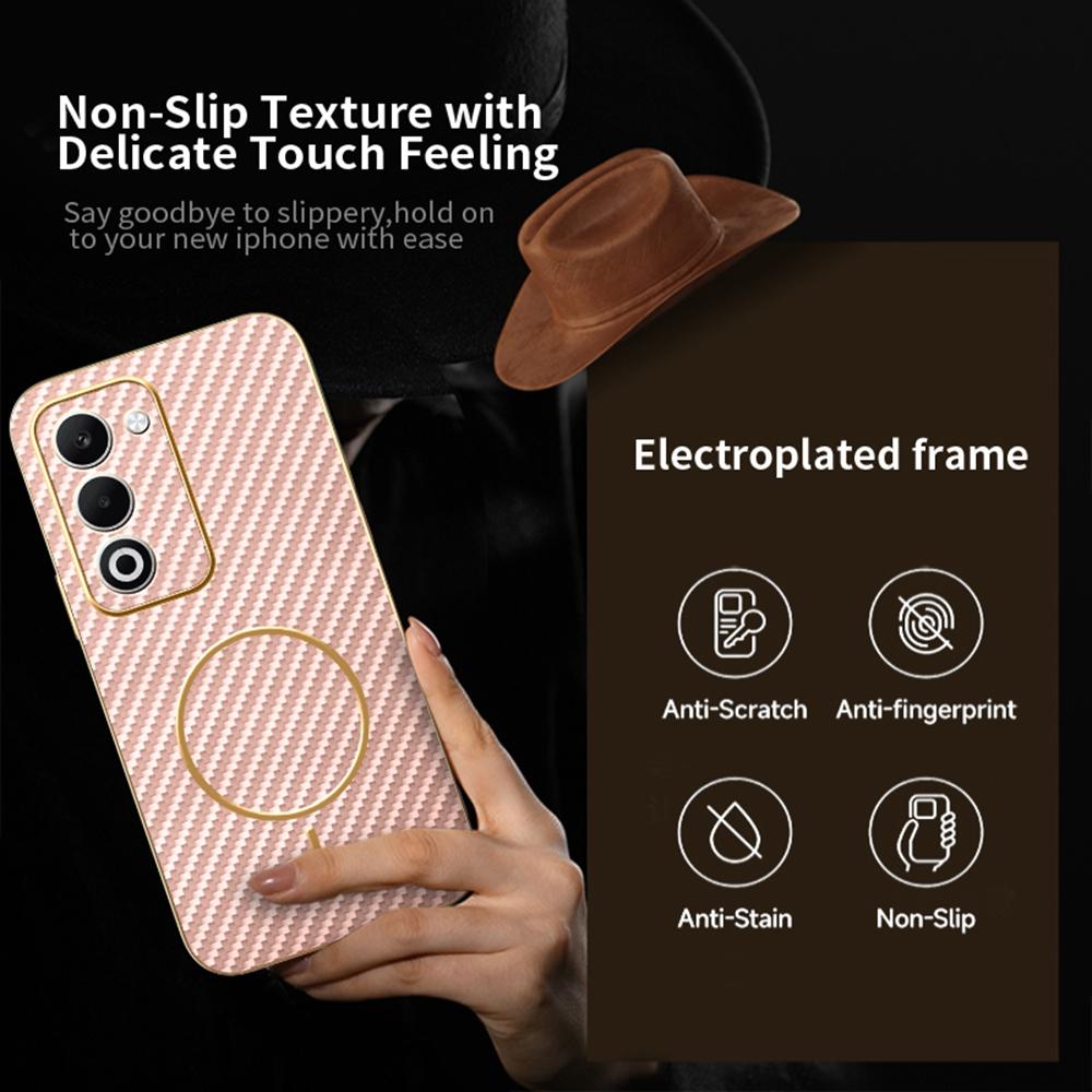 Phone Case For Oppo A5 5G/A5 4G/A5i Pro 4G/A5m 4G/K13x 5G Carbon Fiber Textured Electroplated TPU Back Cover
