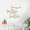 Yousheng 3Pcs/Set Wooden Dolphin Wall Decoration, Flowers Leaves Pattern Fish Wall Art for Beach, Lake House, Nautical Coastal Ocean Theme Hanging