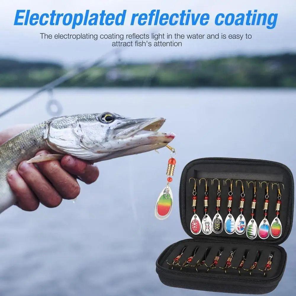 Rotating Glitter Spinners Fishing Lure Artificial EVA Fishing Bag Pike Bass Trout