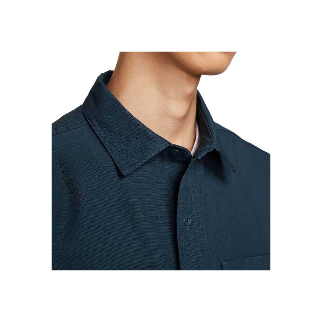 Nike SB Solid Color Fashion Comfortable Outdoor Sports Training Casual Multi-Pocket Long Sleeve Shirt Men shirts Navy-Blue FV7346478