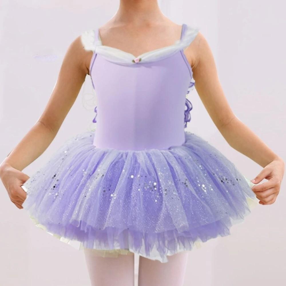Camisole Style Tutu Gymnastics Leotards Sleeveless Design Ballerina Tutu Dress  Kids