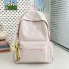 Schoolbag Japanese Ins Small Fresh Student Schoolbag Female Cute Embroidered Bow Backpack Solid Color Versatile Travel Backpack