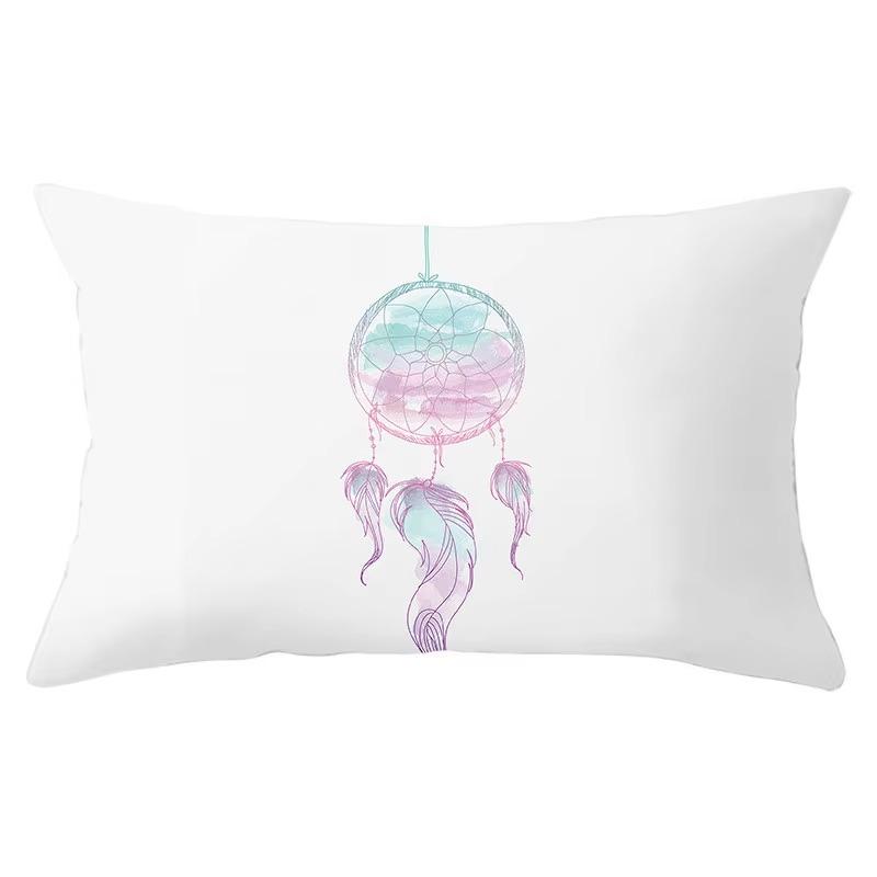 30X50cm Feather Pattern Printed Decorative Cushion Bedroom Living Room Backrest Home Rectangular Pillowcase