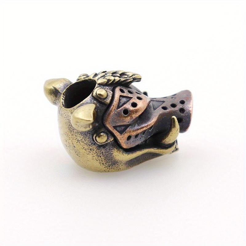 1pcs 6mm Holes Vintage Brass Brass Personalized Wild Boar Gadgets Accessories Car Pendant Antique Brass Vintage DIY Accessories Keychain