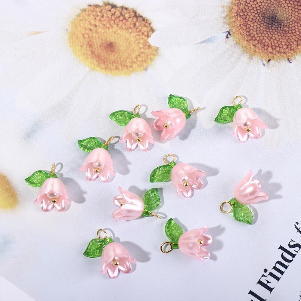 Kit For DIY for Necklace Earrings Loose Beads Bell Orchid Beads Lampwork Beads Flora Leaves Beads