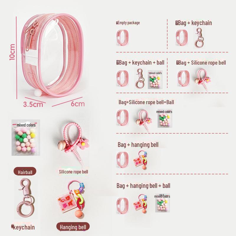 Pop Mart 3D Transparent Baby Bag Storage with Dopamine Color