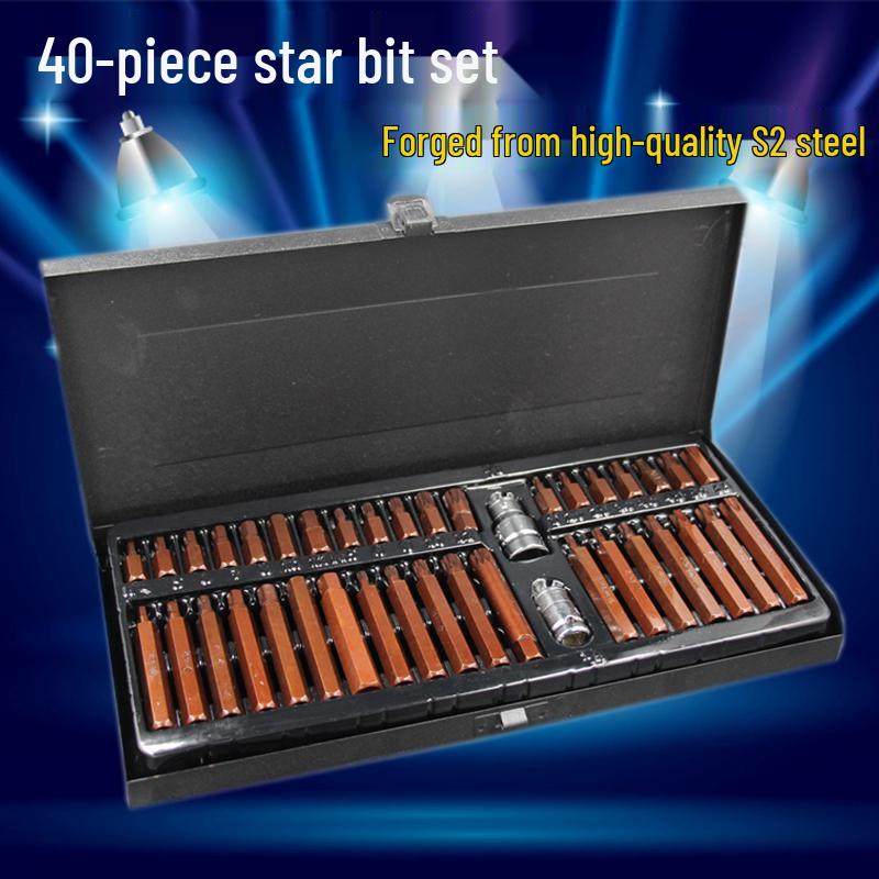 40-Piece Star and Hex Bit Socket Set for Auto Repair and Maintenance