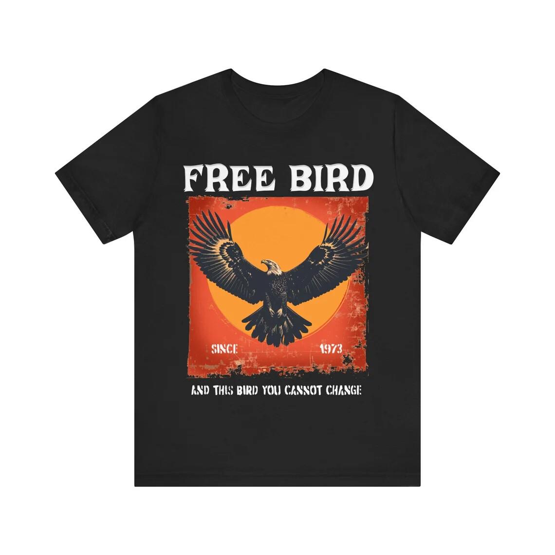 Free Bird Tee Band TShirt Old School Band T-shirt Retro Music Shirt Rock Ban XXL