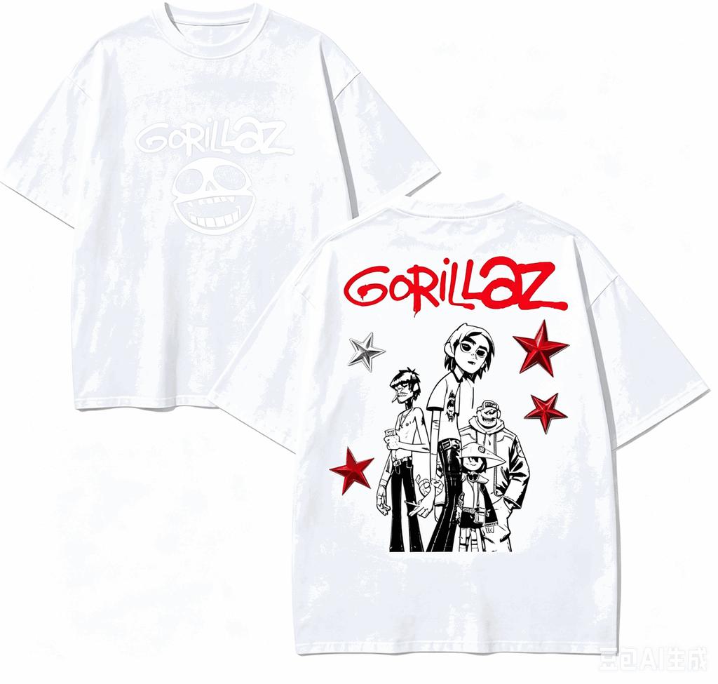 Gorillaz Gift T-shirt Men Women Harajuku Oversized Unisex Short Sleeve Streetwear high quality Couples hot product Comfortable