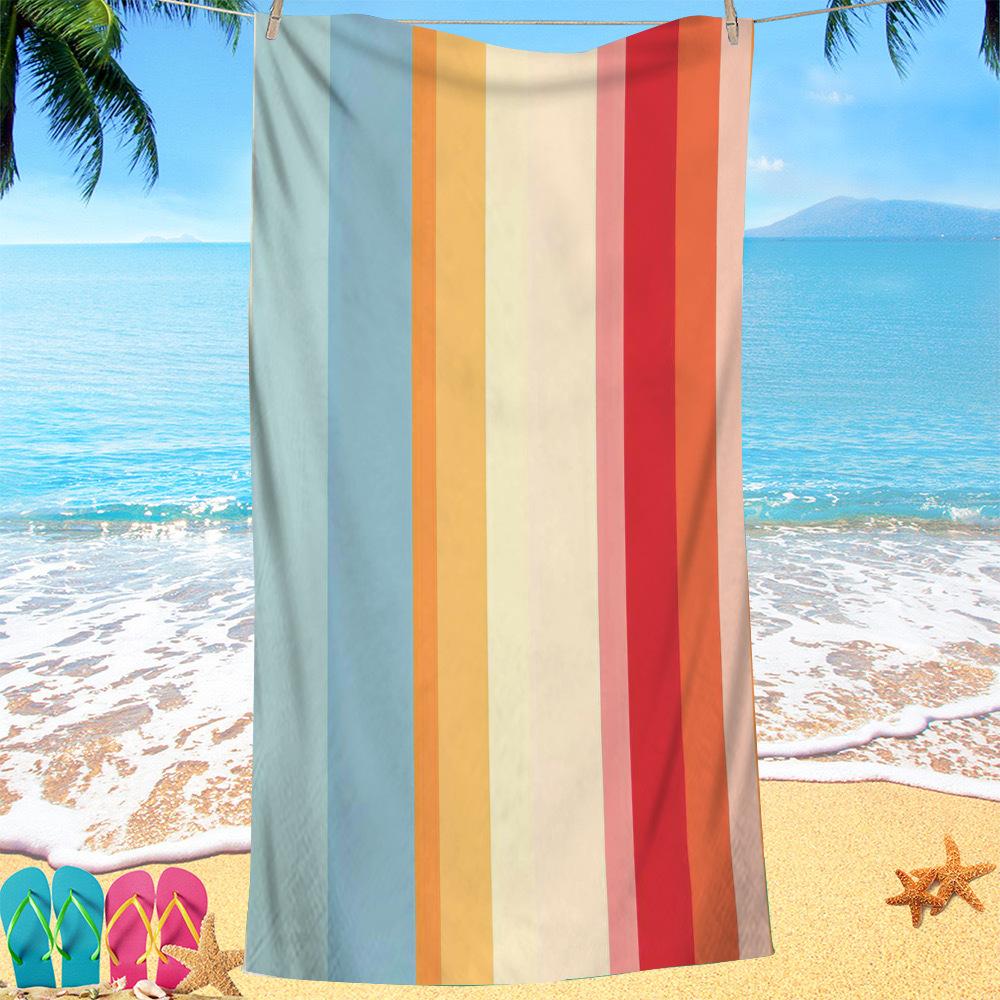 

Geometric Pattern Series digital-printed polyester Superfine fiber double-sided fleece Beach vacation bath towel, beach towel W30*H60(CM)