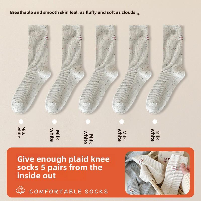 

5 пар махровых носков женские весенне-осенние хлопковые носки двойной вязки бесшовные носки до щиколотки с чулками полной длины 5 Pairs