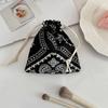 Cute Bow Print Drawstring Bags Women's Handbag Coin Purse Coin Pouch Key Lipstick Storage Bag Jewelry Dust Bag Packaging Pouch