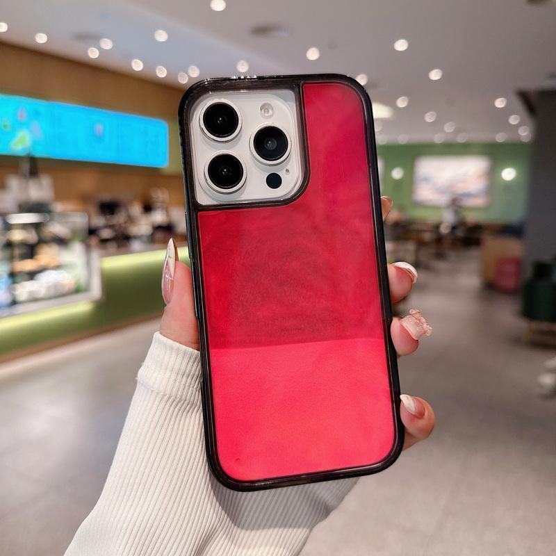 

Светящийся чехол-переливайка для телефона для iPhone 16 Plus 15 Pro Max 14 Pro 13 12 11 Прозрачный противоударный чехол с защитой объектива iPhone 11 красный
