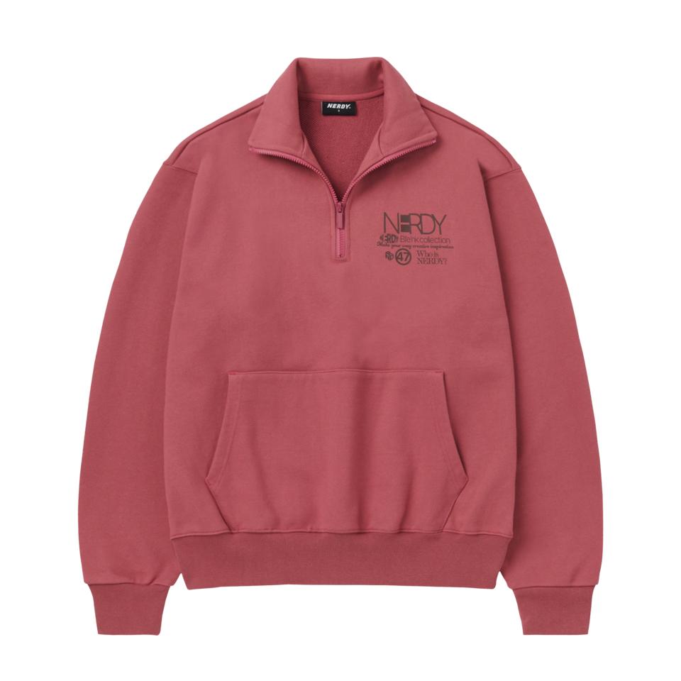 

Розовый свитшот NERDY Identity Half Zip Up