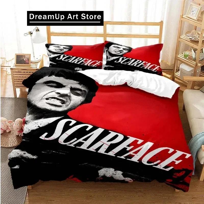 Tony Montana Scarfaces Bedding Set Boys Girls Twin Queen Size Duvet Cover Pillowcase Bed Kids Adult Home Textileextile