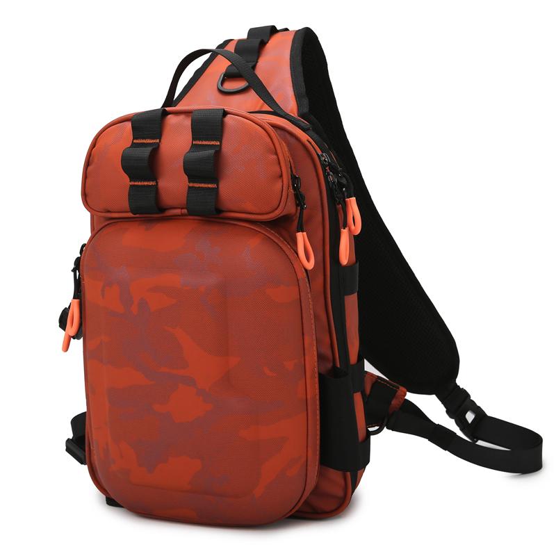 Hard Shell Tactical Backpack Camping Fishing Lure Bag with Rod HolderChest Bag Waist Outdoor Hiking Men Travel Fanny Pack Molle