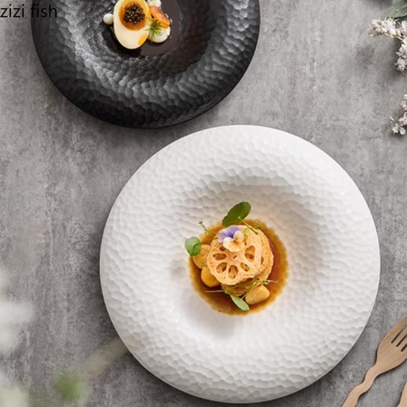 Assiette à steak ronde de style occidental Assiette à soupe Assiettes blanches Bol à fruits Bol à salade Plat à pâtes Assiettes à petit-déjeuner Plateau à collations à disque