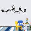 Six Cute Cats Waist Line Home Decoration Wall Stickers Creative Wallpaper Cat Stickers