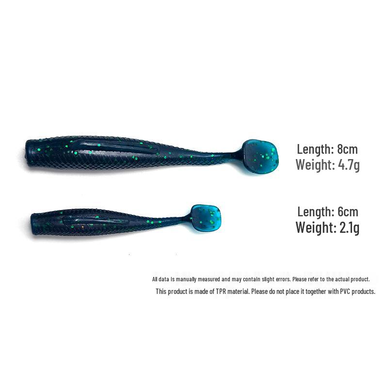 Schwimmender T-förmiger Weichköder: Schwarzer Bionic-Köder für Barsch, Mandarinfisch und Wurzelfisch