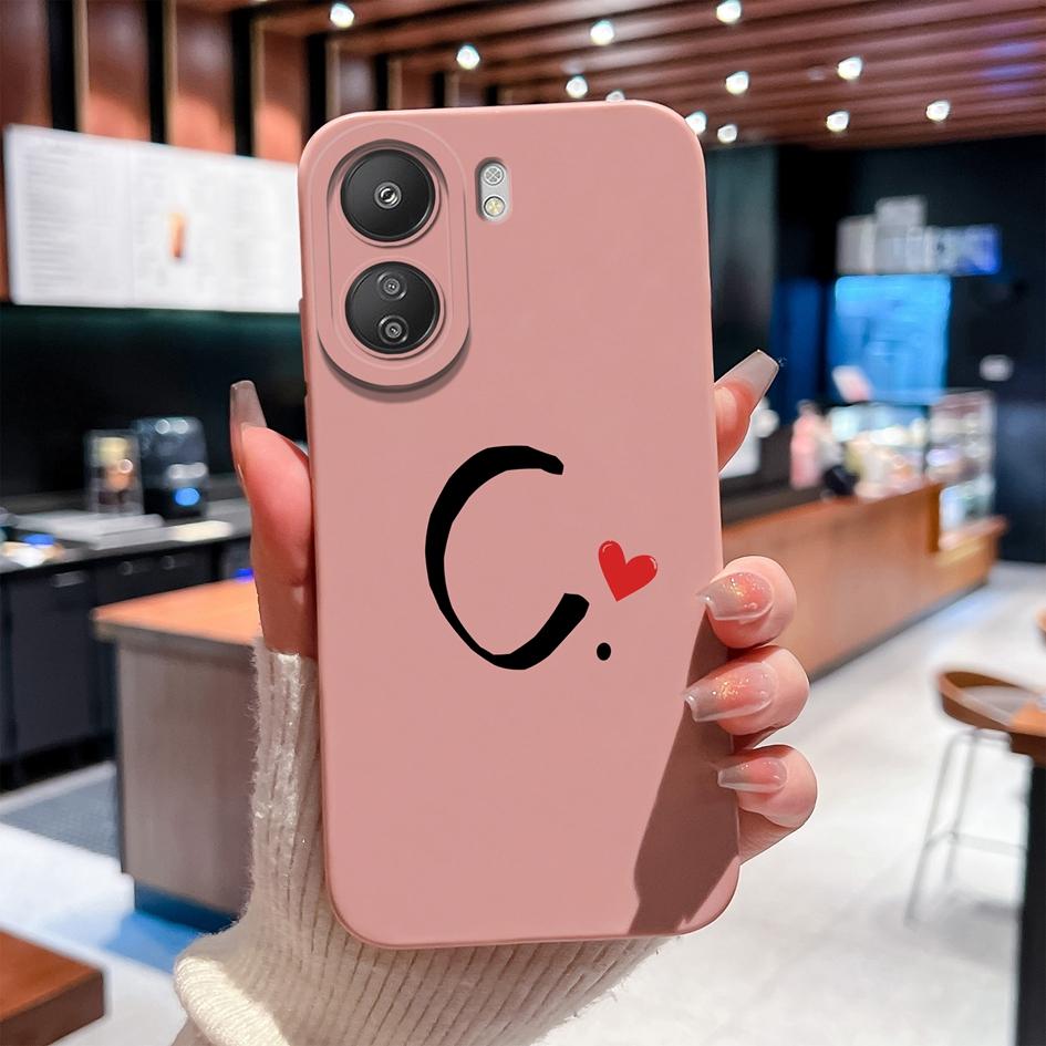 

Для Redmi 13C 14C 12C 10C 12 13 14R чехлы для телефонов мода простота буквы узор квадрат жидкий силикон новый обновленный противоударный чехол для Redmi чехол Redmi 13C 4G