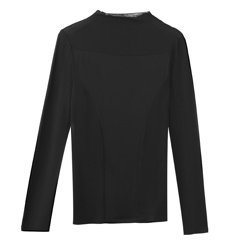 

Полуводолазка Canvaus с открытыми плечами и прозрачной сеткой, черный женский топ с длинными рукавами и низом XXL чёрный