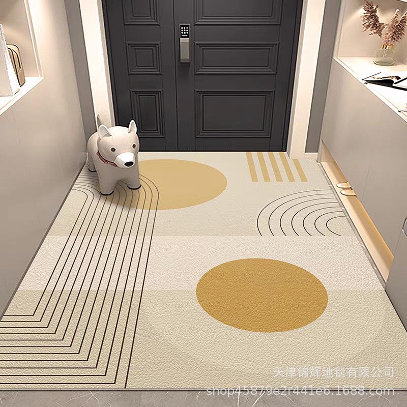 Simple Entry Door Entrance Leather Floor Mat, Advanced Sense Waterproof, Oil-Proof And Dirt-Resistant, Easy To Take Care Of, Leave-In And Cut Foot Mat