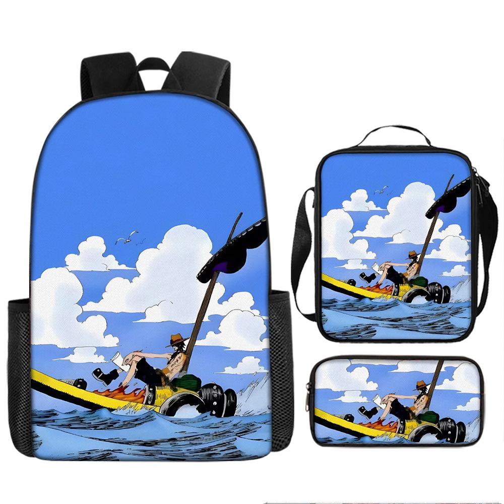 One Piece One Piece School Bag Luffinica Nautical King Student School Bag Backpack Set