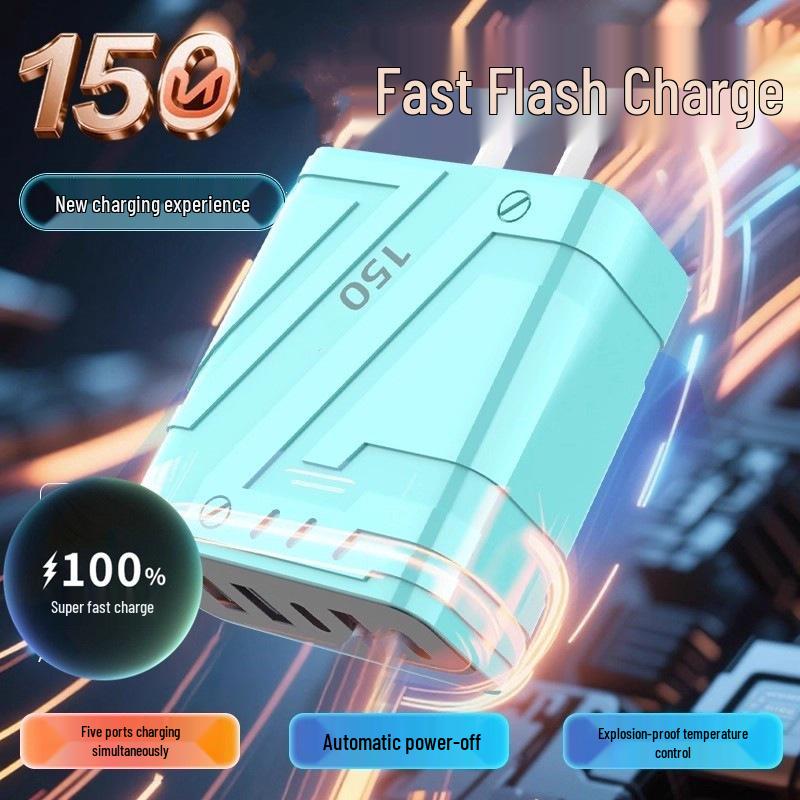 150W Universal Multi-Port Super Fast Charging Mobile Charger Plug