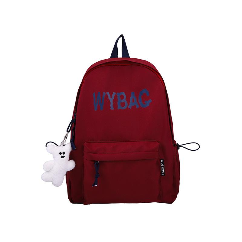 

Japanese backpack ins college style large capacity junior high school student casual backpack women s lightweight versatile student schoolbag bag + white crooked bear красный