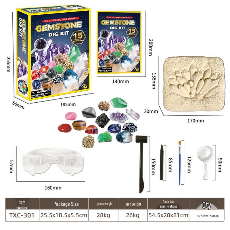 Crystal Gemstone Archaeological Excavation Toy for Children