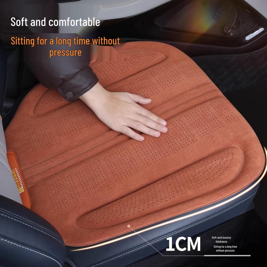 Universal Breathable Lambskin Suede Car Seat Cushion for All Seasons