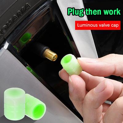 4Pcs Universal Luminous Valve Caps Tire Valve Caps For Car Motorcycle Bike