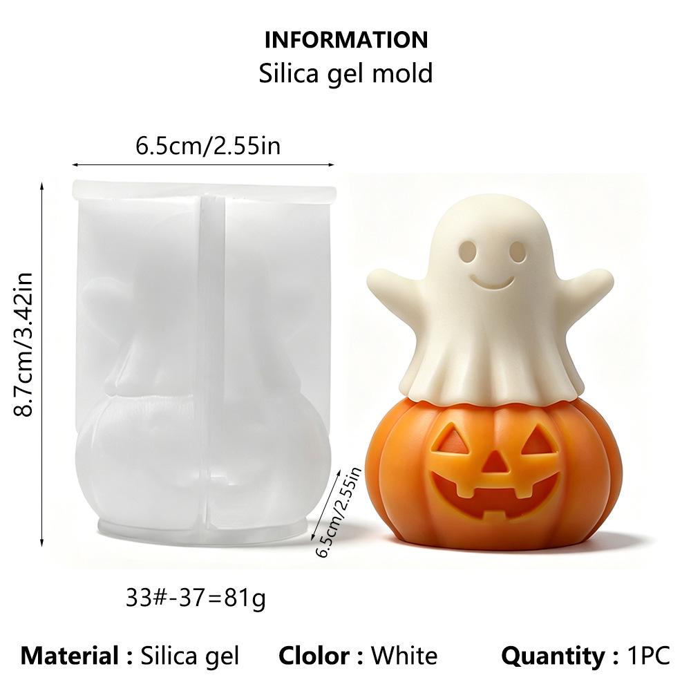 Silicone Mold for DIY Pumpkin Ghost Aromatherapy Halloween Candle/Plaster Decorations