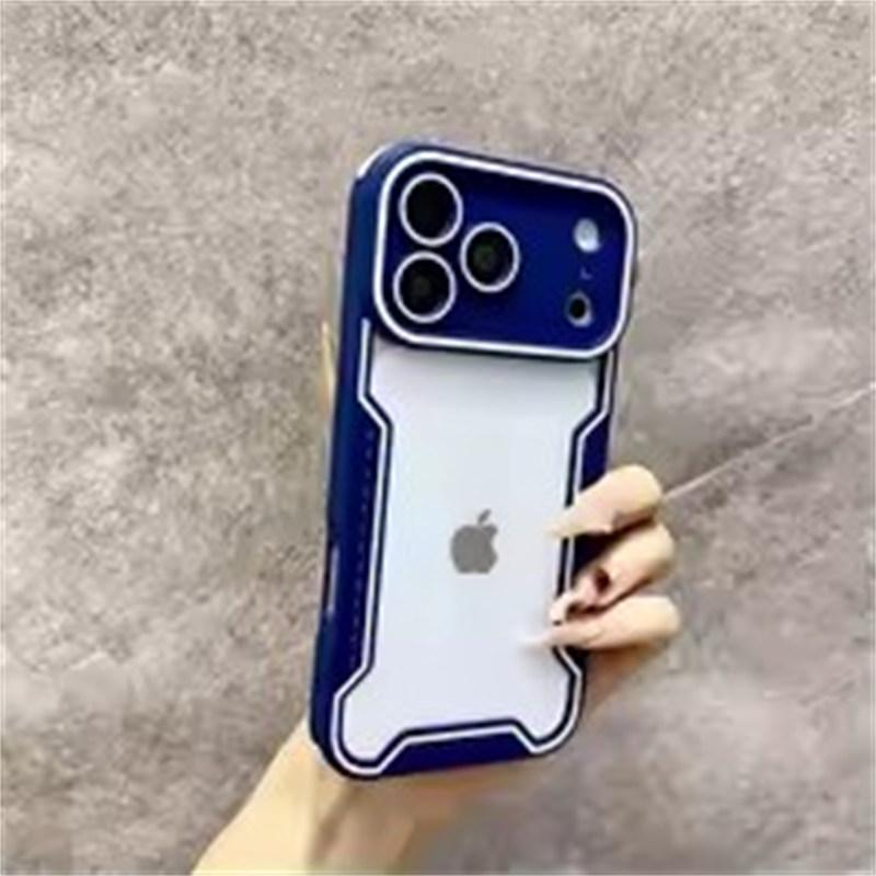 

ransparent Glass Fashion Phone Case for iPhone 17 Pro Max Air 16 Pro 15 14 13 Shockproof Protection Change 17 Series iPhone 13 синій