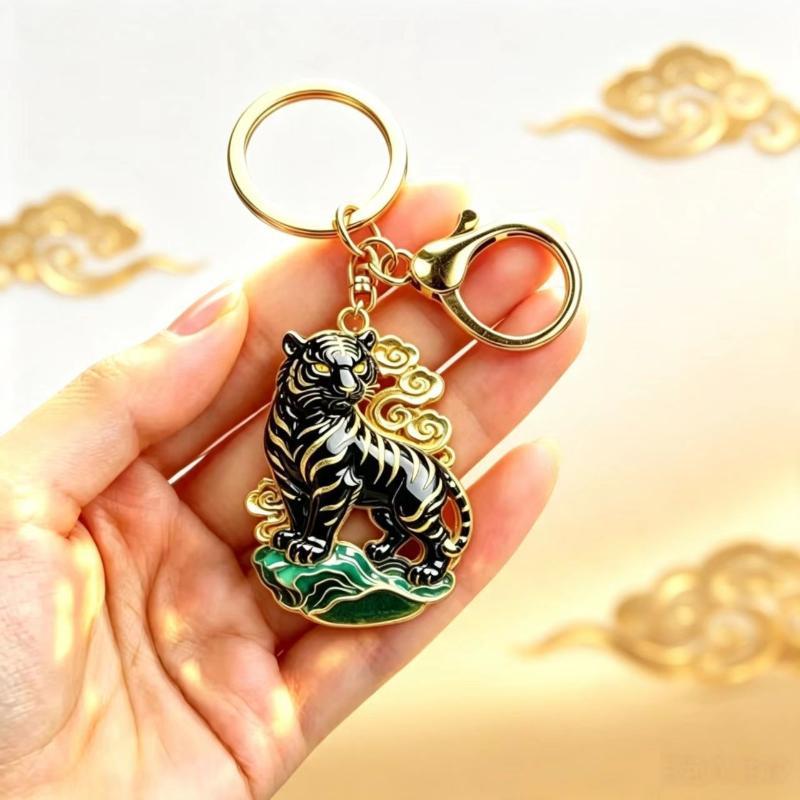 Enamel Luxury Keychain High-End Metal Pendant Bag Charm Blessing Charm