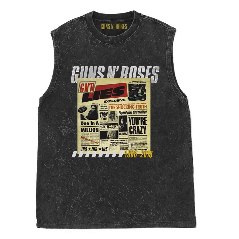 

Guns N Roses Вінтажний Американський Вінтажний Рок Прання Старий Безрукавний Жилет Футболка Майки Спортивний Одяг 2XL