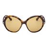 TF Mirror Leg Logo Design Irregular Shape Sunglasses Unisex sunglasses Tortoise FT1282_52E