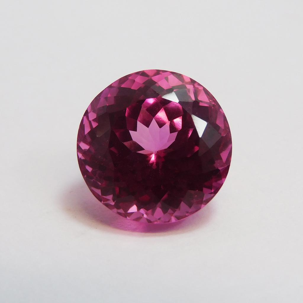 Natural Pink Sapphire Loose Gemstone Round Cut 18.45 ct September Birthstone for Gem Collections