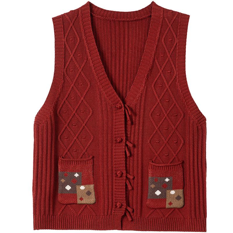 Retro Fashion Knit Cardigan Vest – Spring/Autumn 2025 Collection