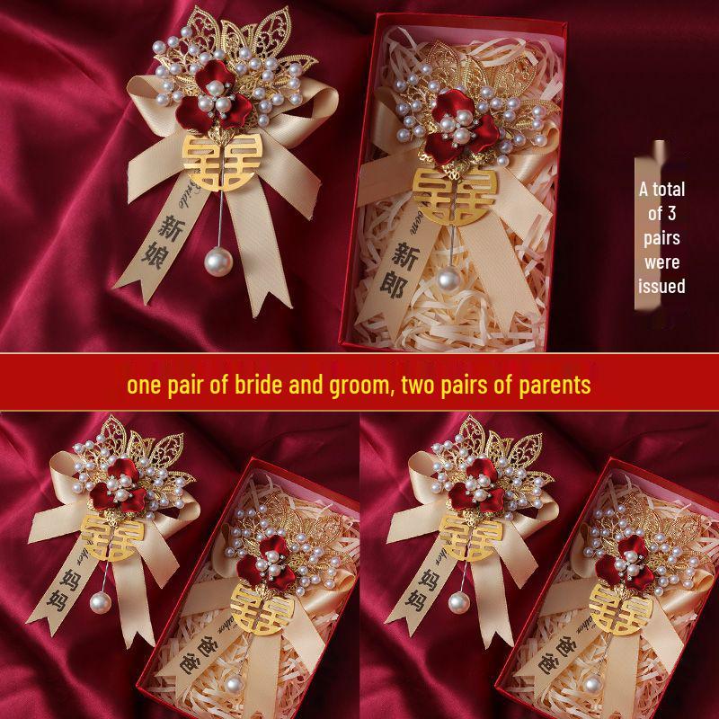 Elegant Handmade Wedding Corsage & Boutonniere Set for Bride, Groom, Parents, and VIP Guests