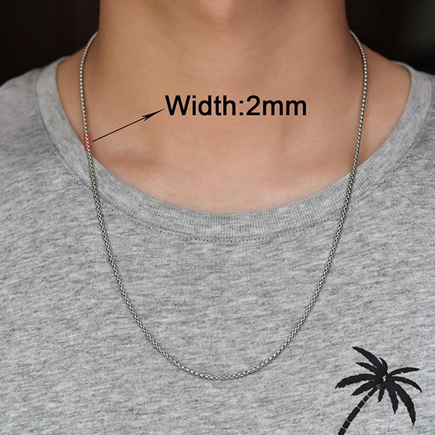 2/3/4/5mm Men's Box Chain Stainless Steel Necklace Choker for Women Copper/Gold/Black/Rose Gold Color 14 - 40 Inch Metal Jewelry