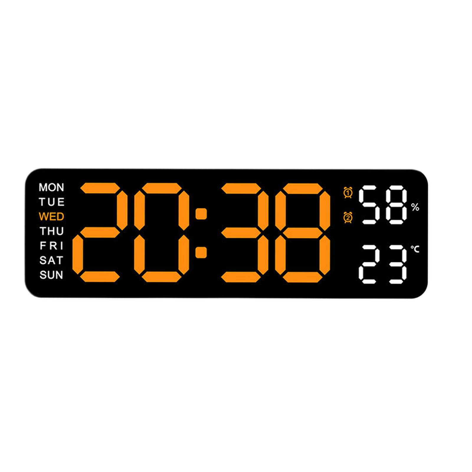 

Цифровой будильник с регулируемой яркостью, настенное крепление для полки в помещении офиса светло-оранжевый