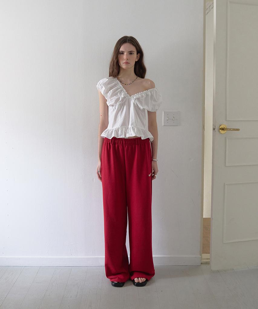 Eopaeleolakaibeu Zest Banding Wide Pants - Red