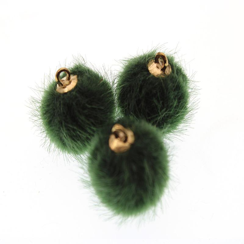 10pcs Imitation Water Mink Pompom Earring Pendant DIY Craft Supplies Cute Plush Fur Ball Beads DIY Handmade Jewelry Findings